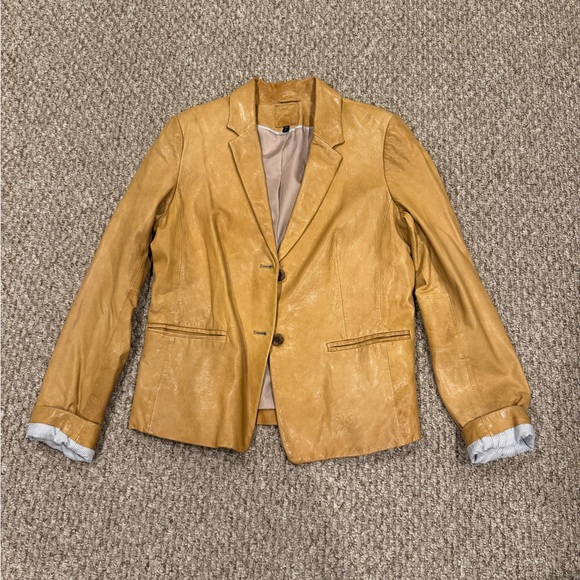Gap Women's Tan Leather Blazer - Picture 1 of 6